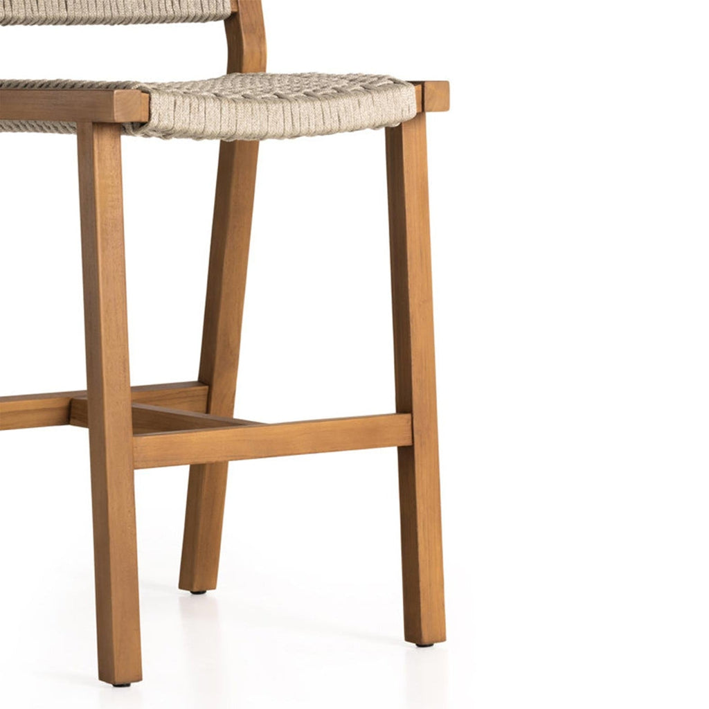 Elise Armless Teak Outdoor Bar Stool