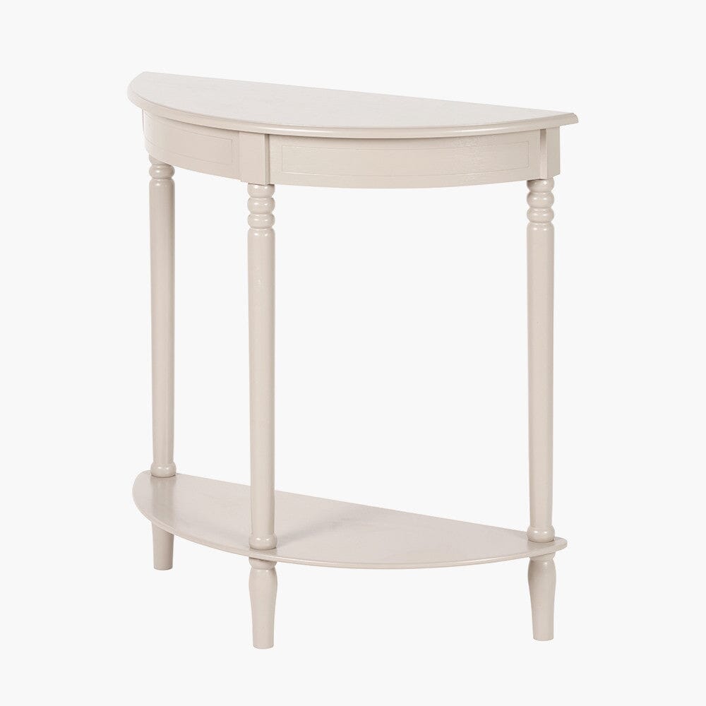 Elizabeth Putty Half Moon Pine Console Table