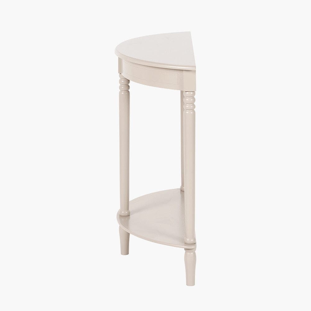 Elizabeth Putty Half Moon Pine Console Table