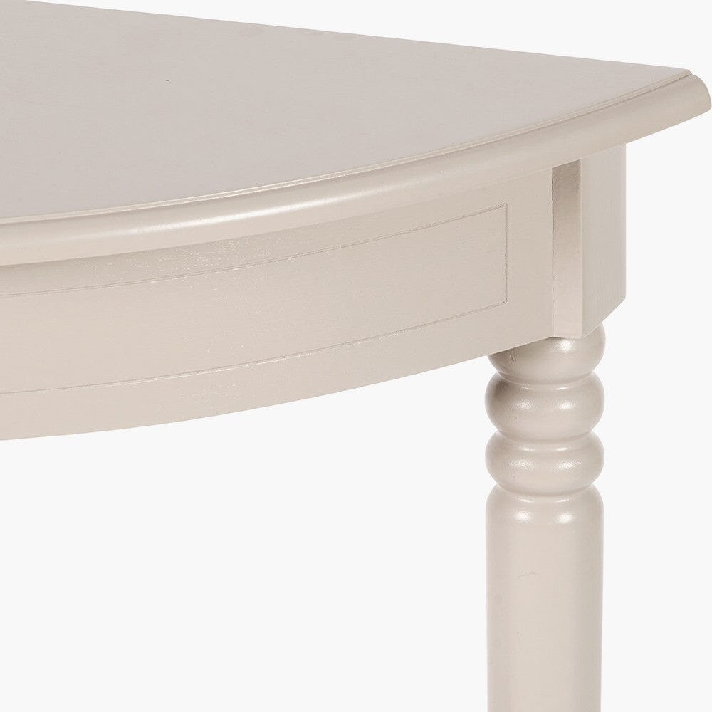 Elizabeth Putty Half Moon Pine Console Table