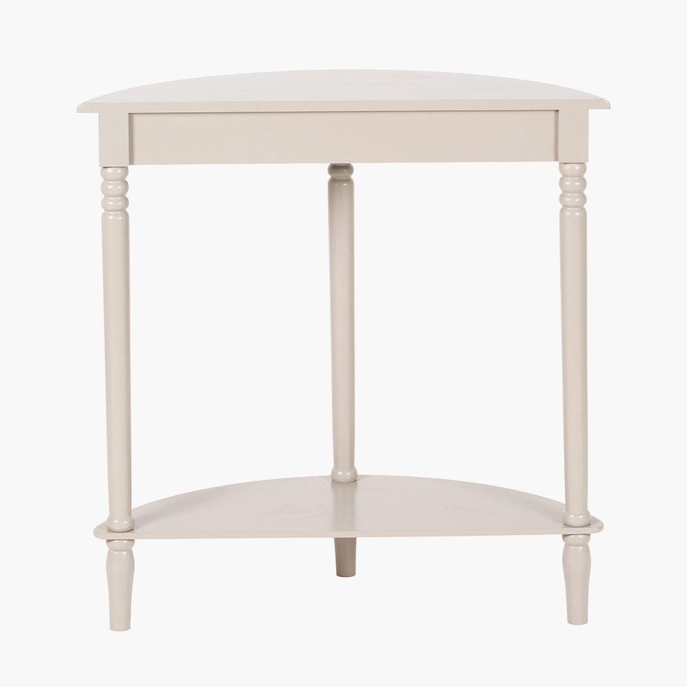 Elizabeth Putty Half Moon Pine Console Table