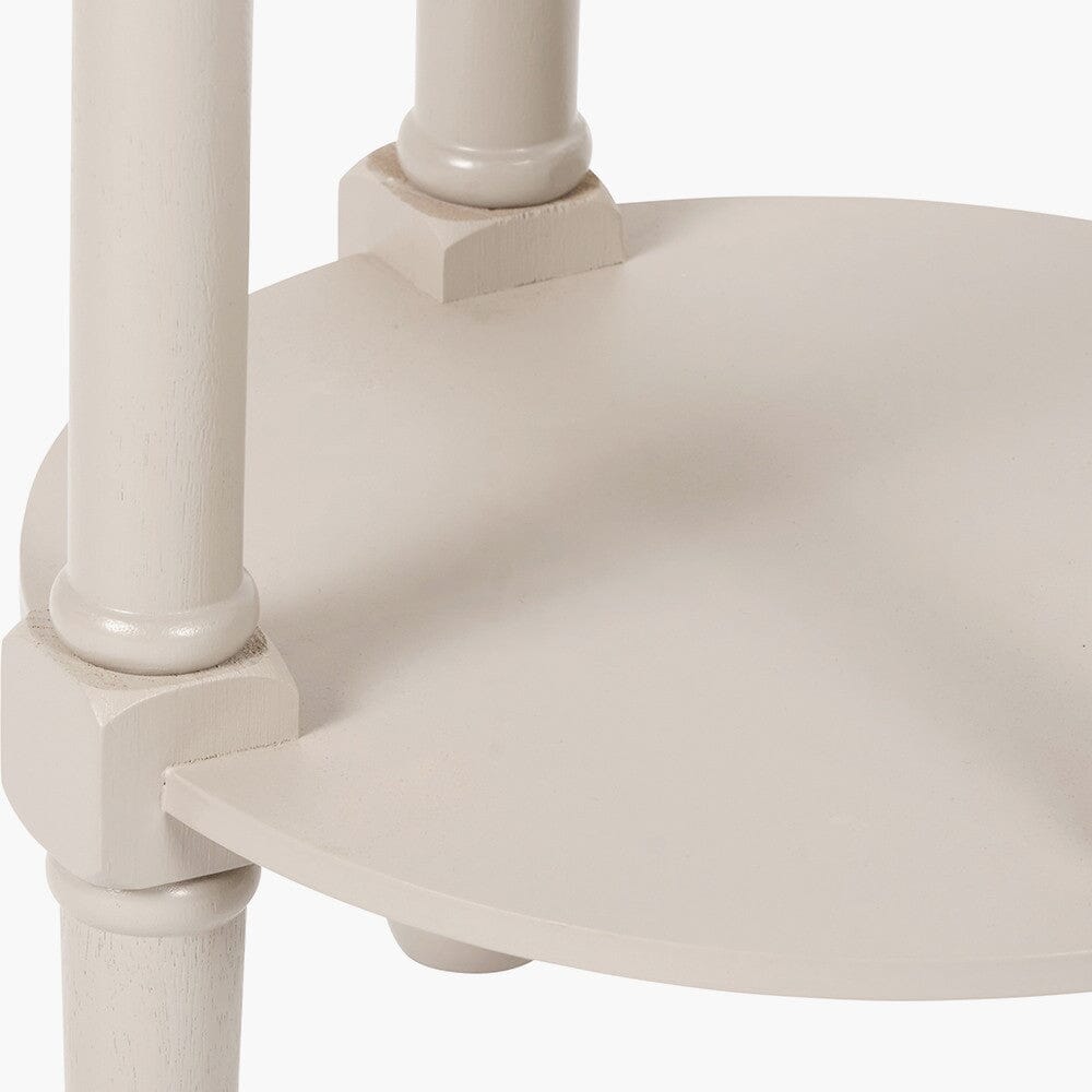 Elizabeth Putty Round Pine Side Table