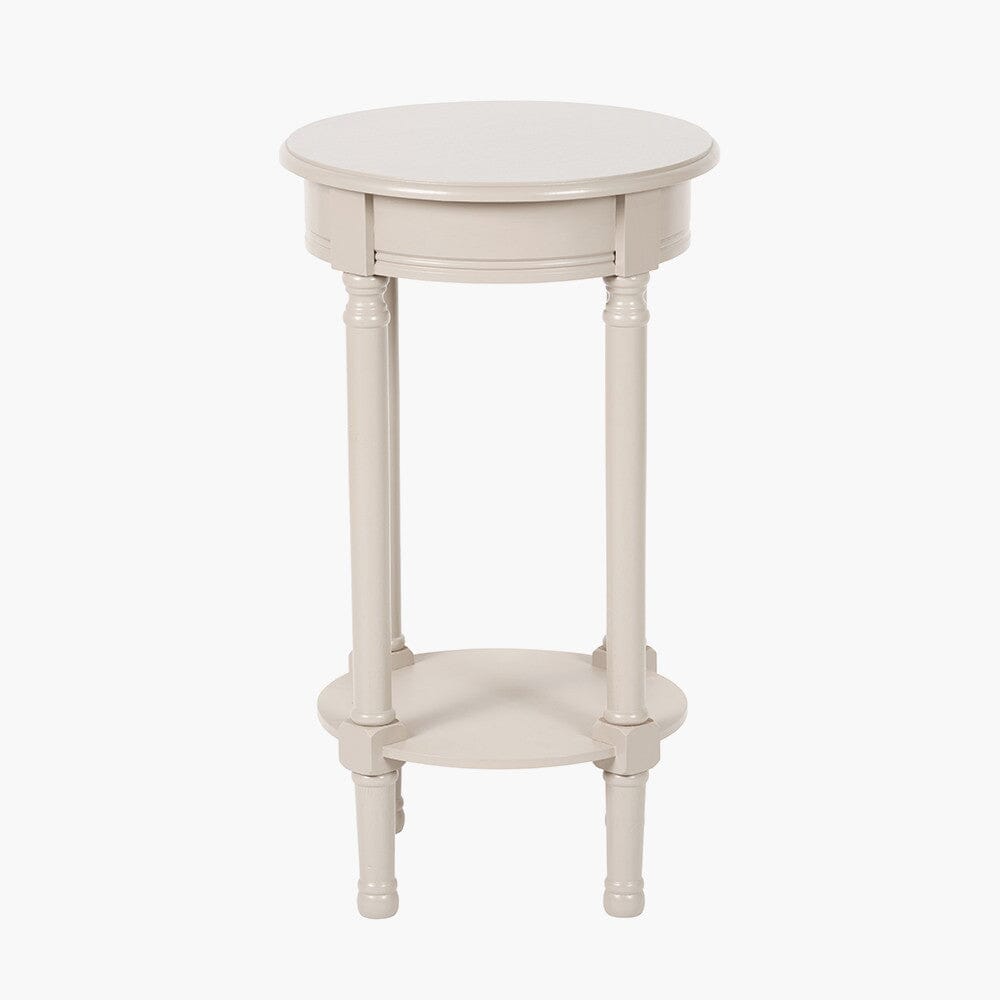 Elizabeth Putty Round Pine Side Table