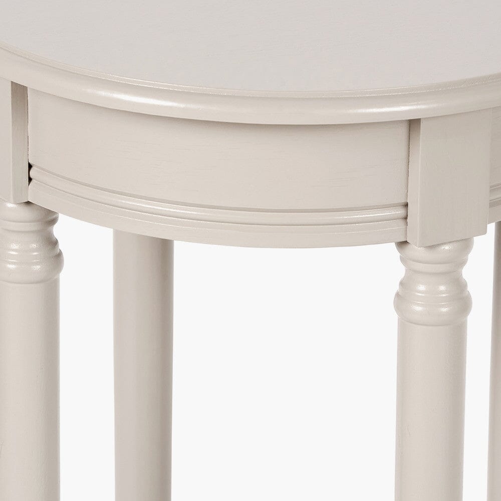 Elizabeth Putty Round Pine Side Table