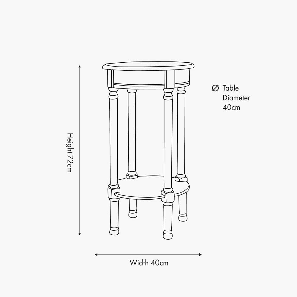 Elizabeth Putty Round Pine Side Table
