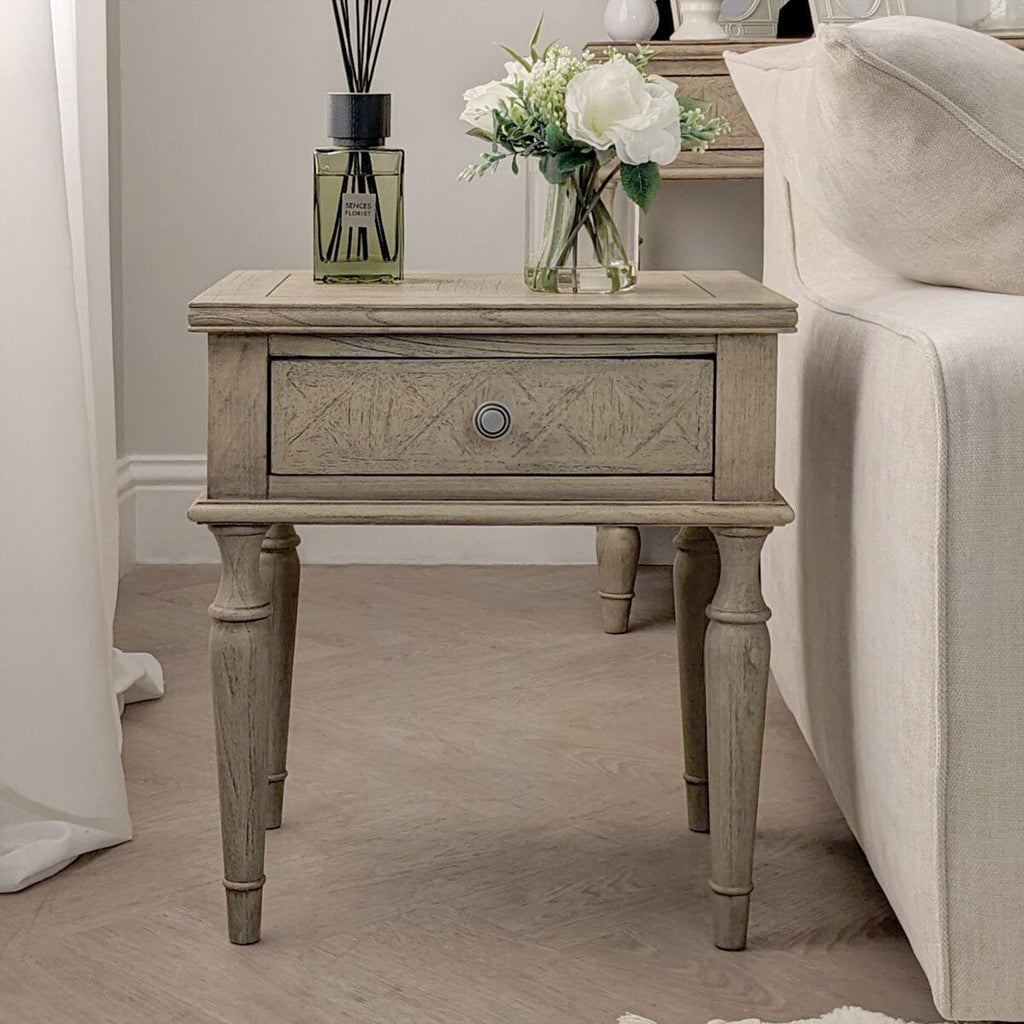 Elysium Natural Wood 1 Drawer Bedside Table