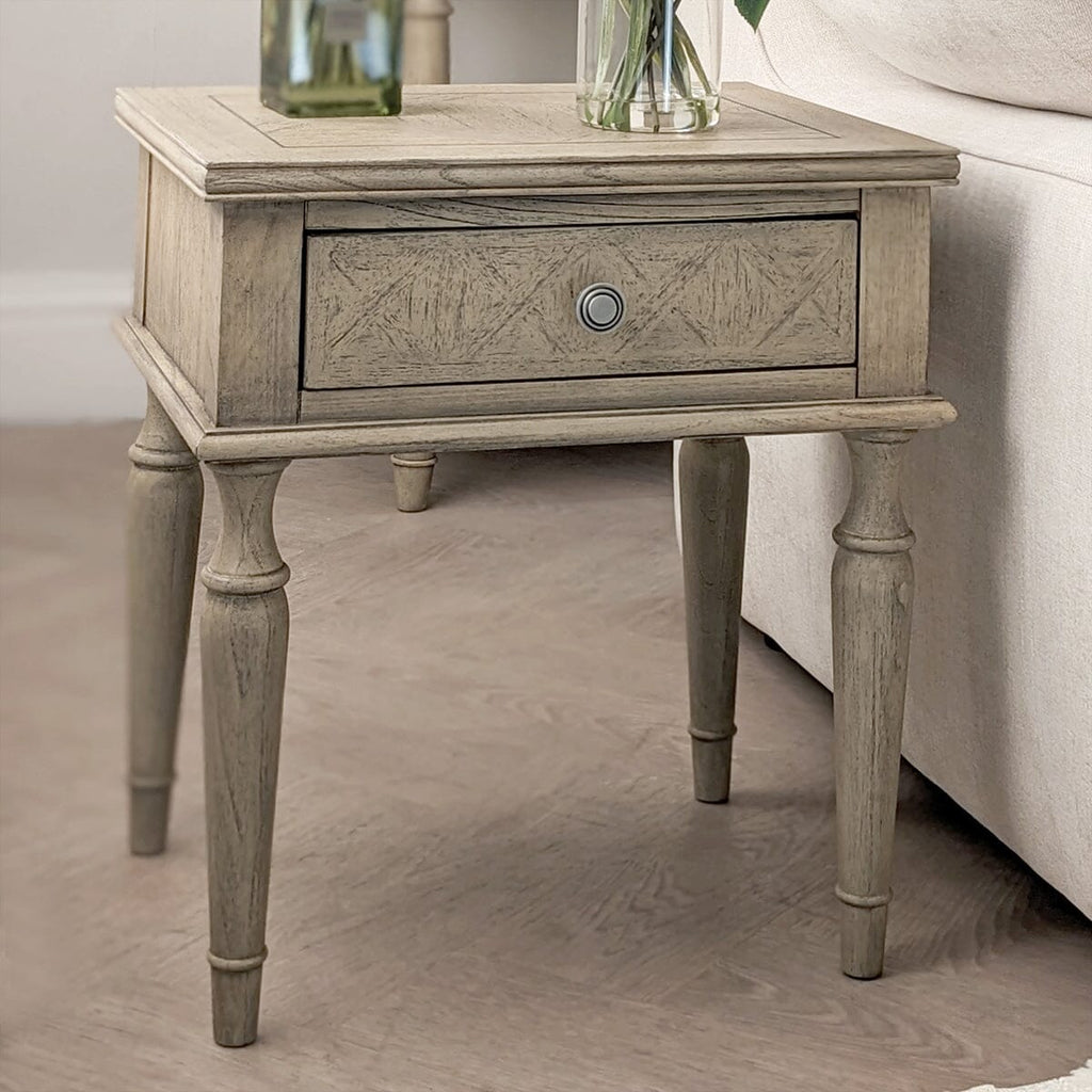 Elysium Natural Wood 1 Drawer Bedside Table