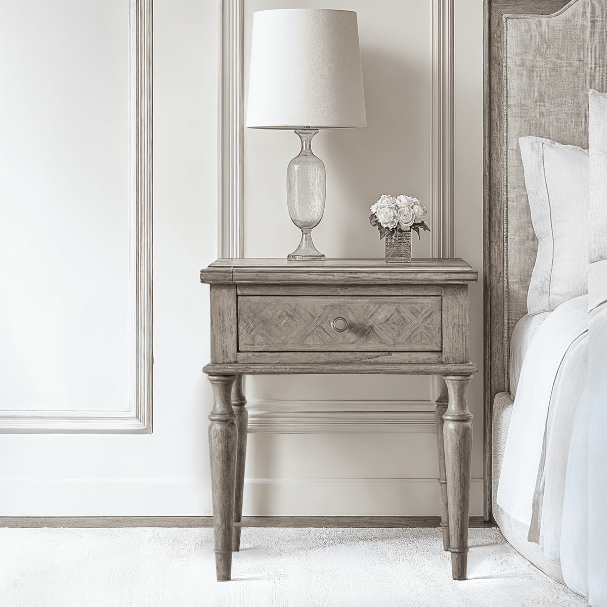 Elysium Natural Wood 1 Drawer Bedside Table