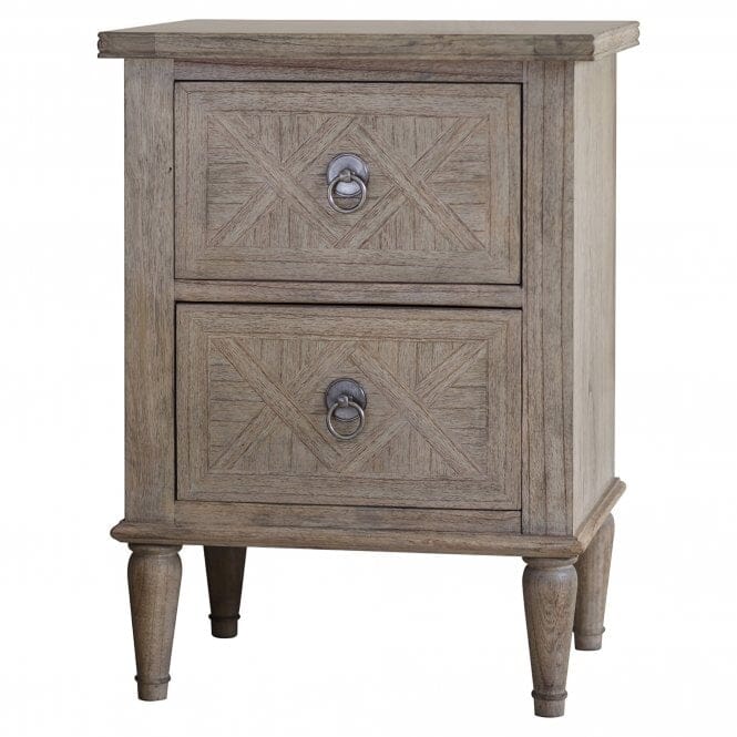 Elysium Natural Wood 2 Drawer Bedside Table