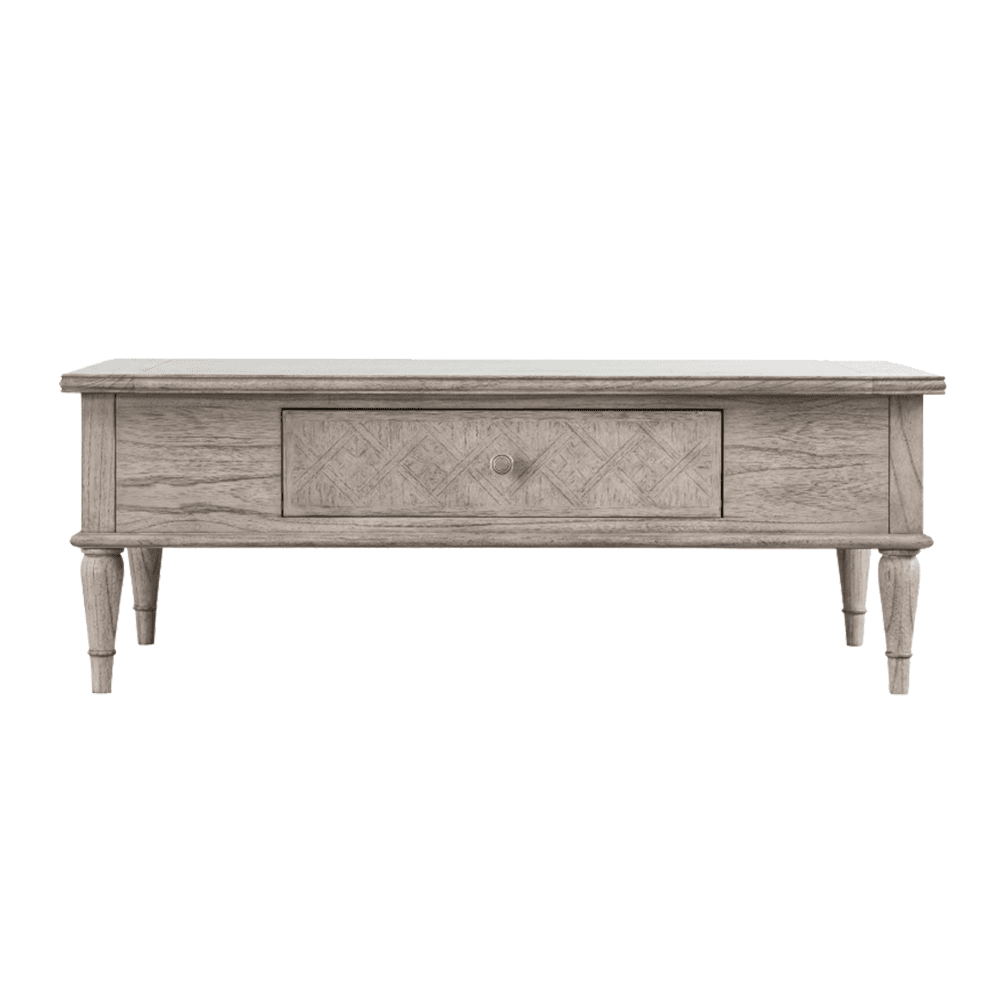 Elysium Natural Wood Push Drawer Coffee Table