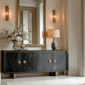 Emerisse Black Sideboard with Brass Handles