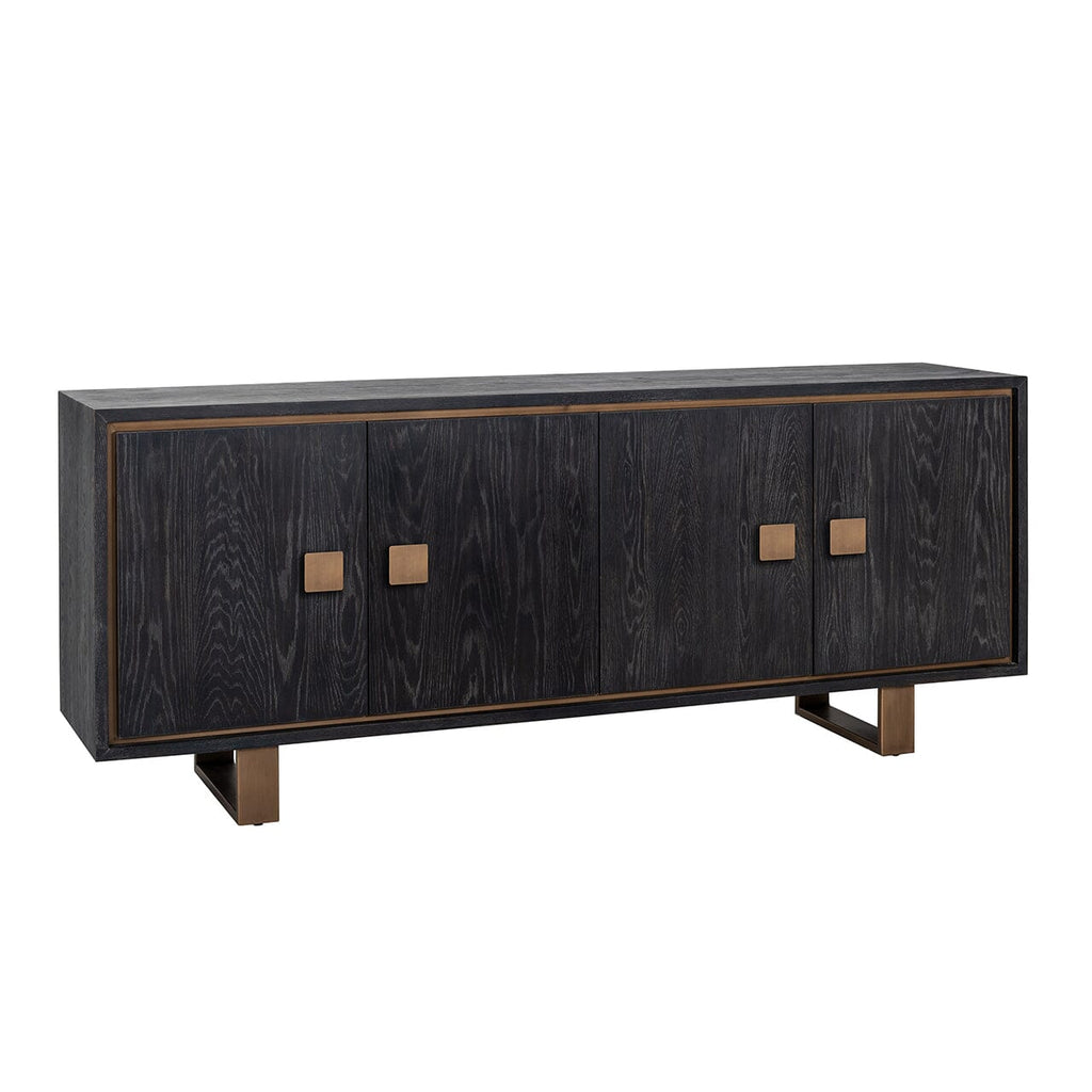Emerisse Black Sideboard with Brass Handles