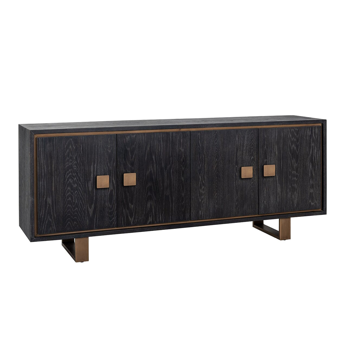 Emerisse Black Sideboard with Brass Handles