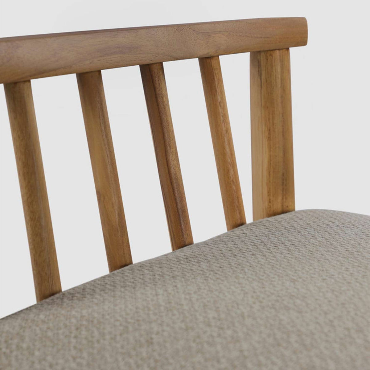 Emile Upholstered Armless Teak Outdoor Bar Stool