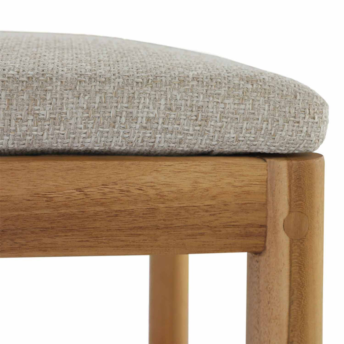 Emile Upholstered Armless Teak Outdoor Bar Stool
