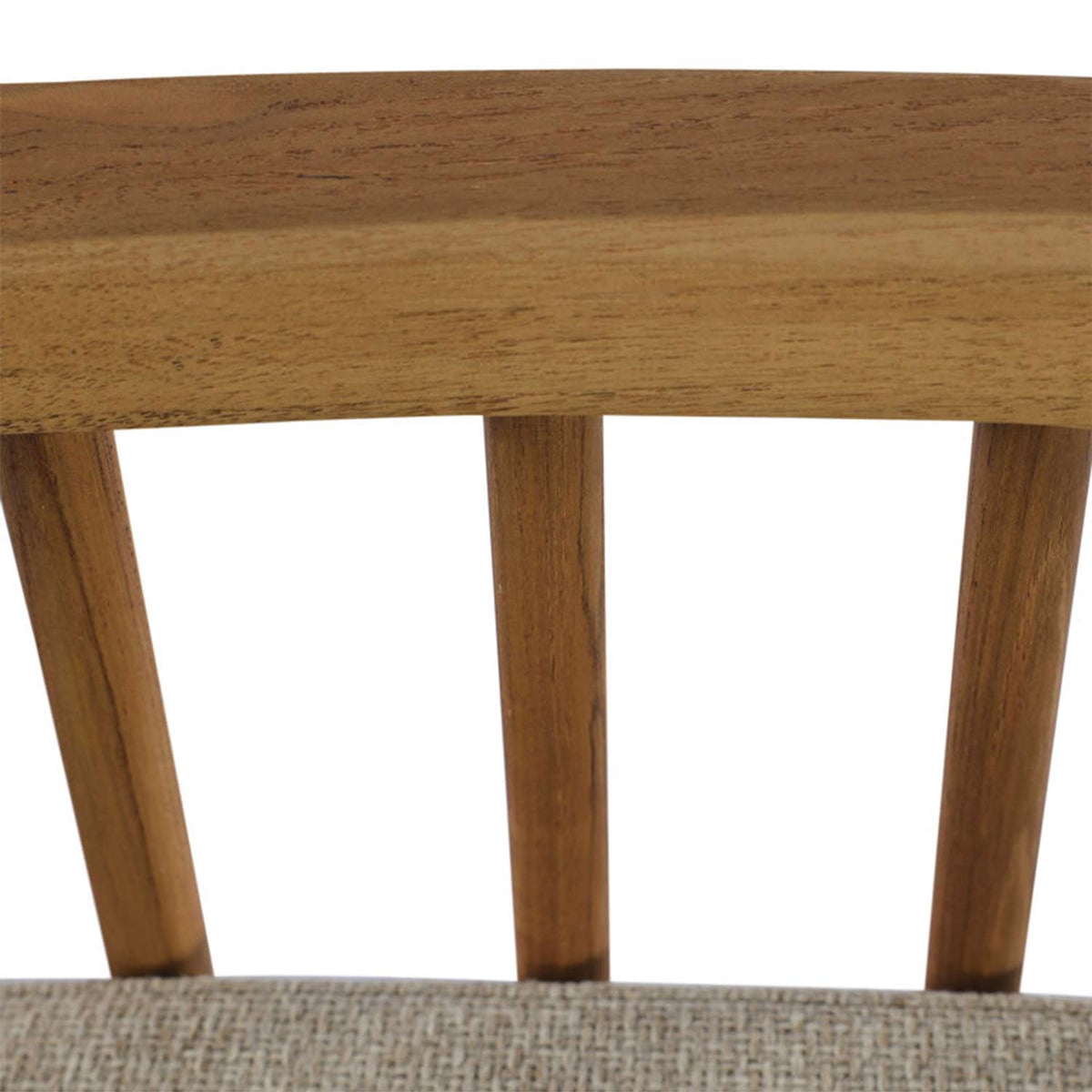 Emile Upholstered Armless Teak Outdoor Bar Stool