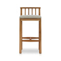 Emile Upholstered Armless Teak Outdoor Bar Stool