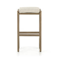Emmanuel Upholstered Backless Teak Outdoor Bar Stool