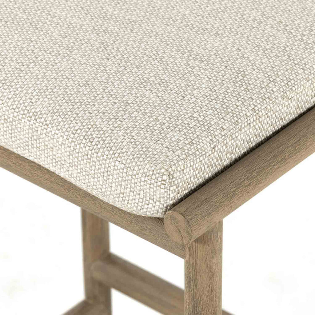 Emmanuel Upholstered Backless Teak Outdoor Bar Stool