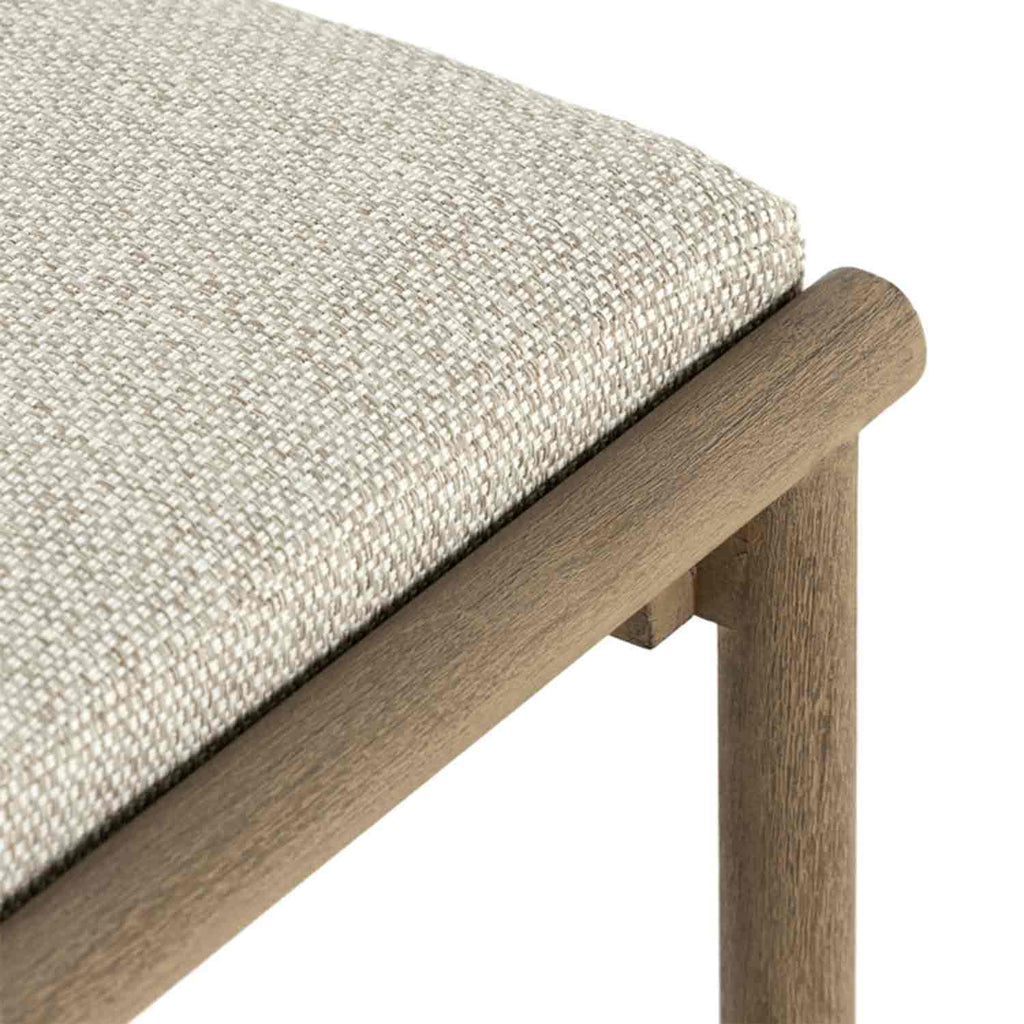 Emmanuel Upholstered Backless Teak Outdoor Bar Stool