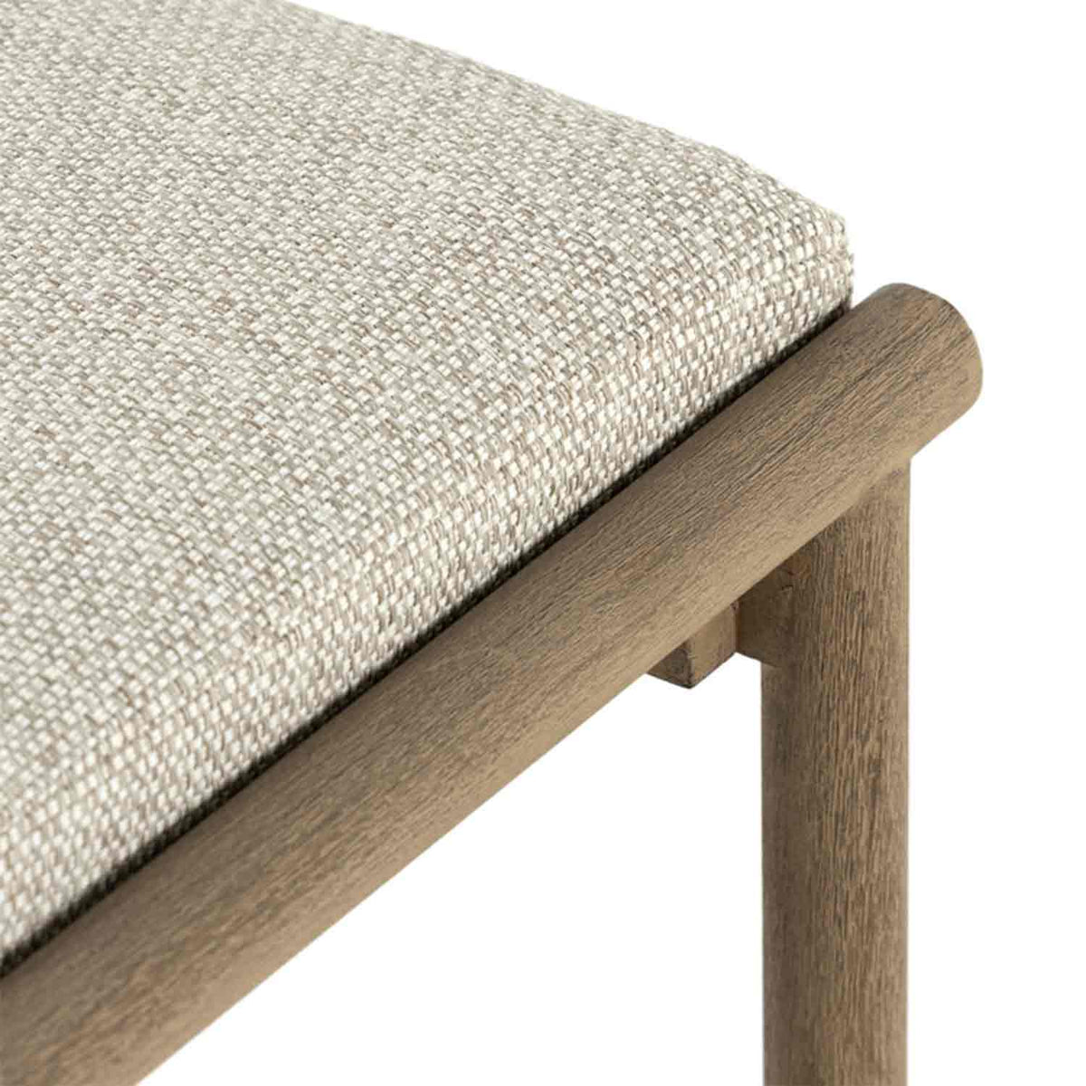Emmanuel Upholstered Backless Teak Outdoor Bar Stool