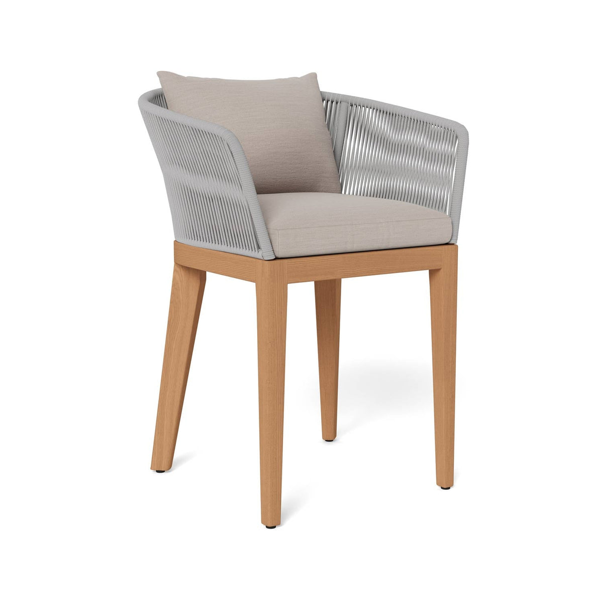 Fabrice Upholstered Teak Outdoor Bar Stool