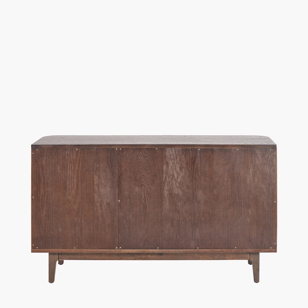 Felicity Dark Brown Ribbed Oak 3 Door Sideboard