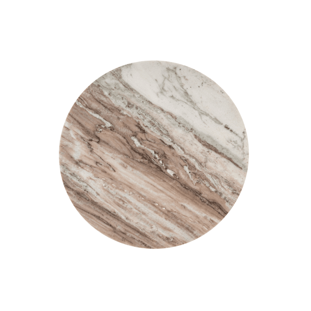 Fioelle Brass Side Table with Beige Marble Top