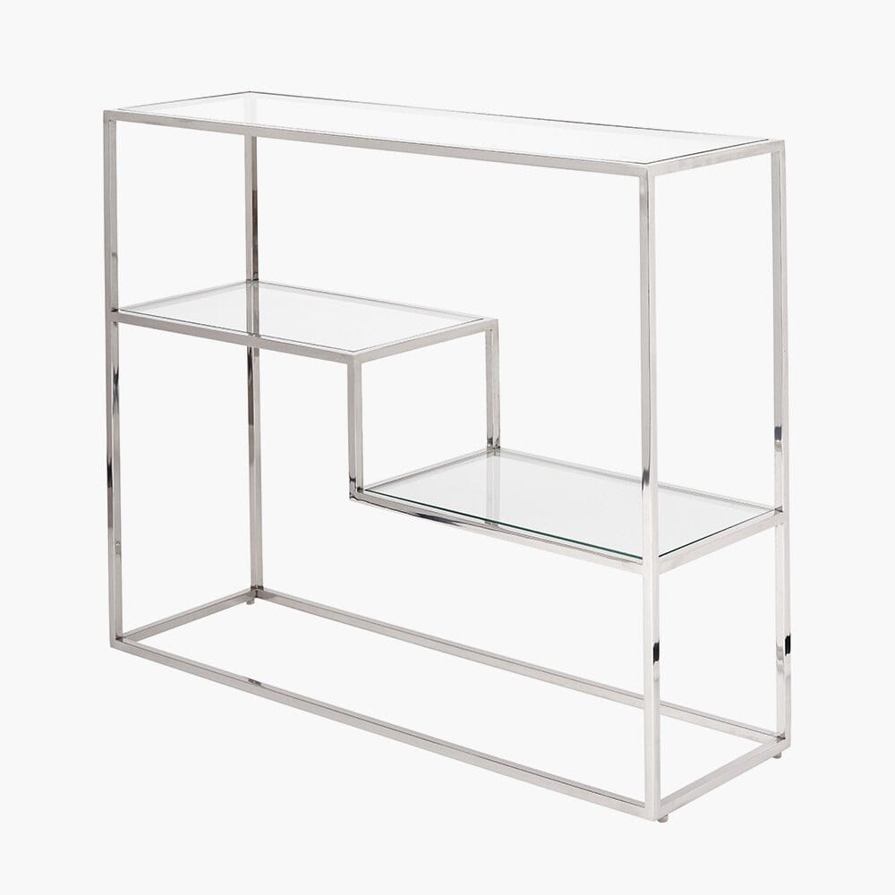 Francesca Silver & Glass Tiered Console Table