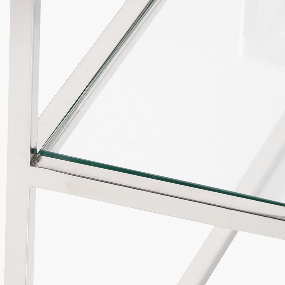 Francesca Silver & Glass Tiered Console Table