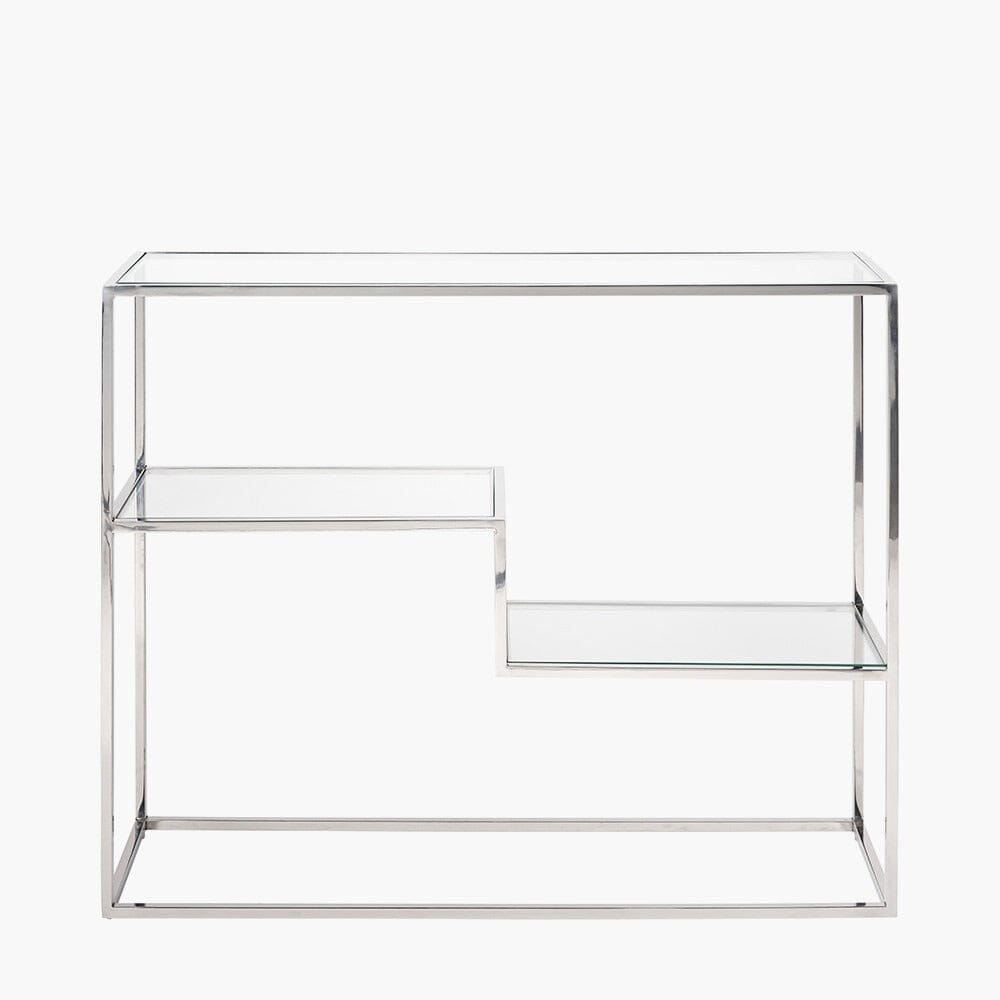 Francesca Silver & Glass Tiered Console Table