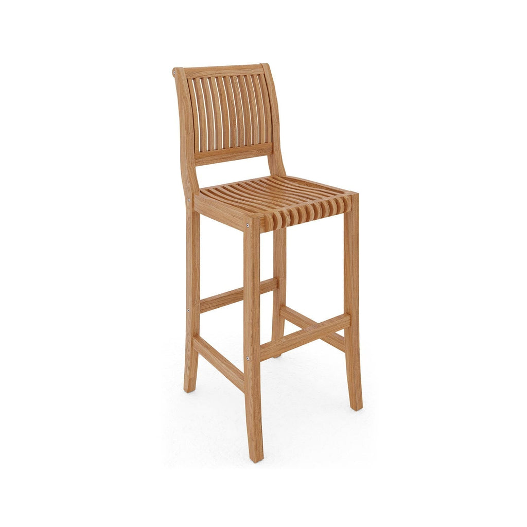 Gaston Armless Teak Outdoor Bar Stool