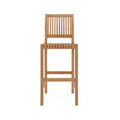 Gaston Armless Teak Outdoor Bar Stool