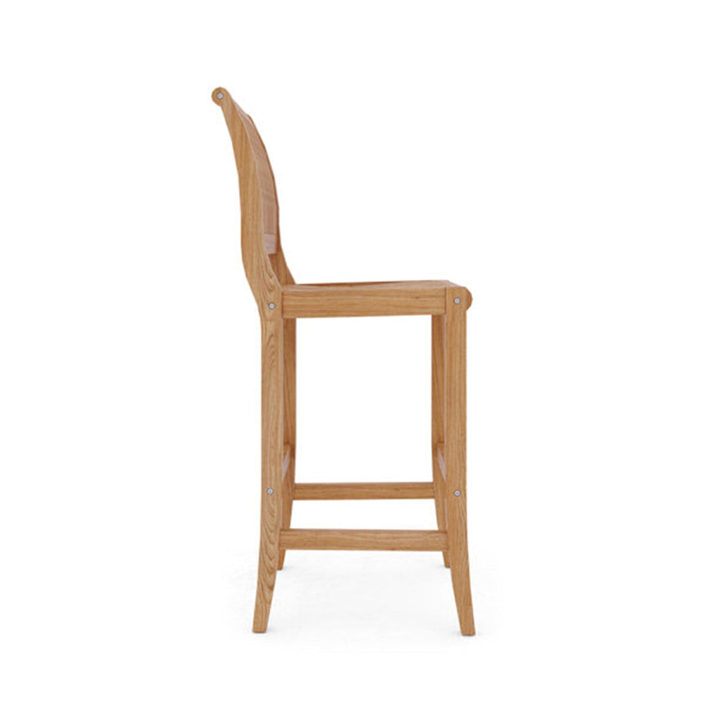 Gaston Armless Teak Outdoor Bar Stool