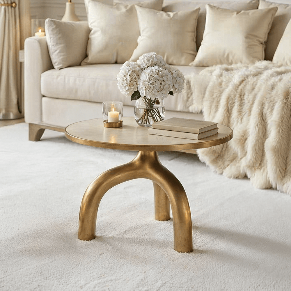 Ginza Gold & Cream Round Coffee Table