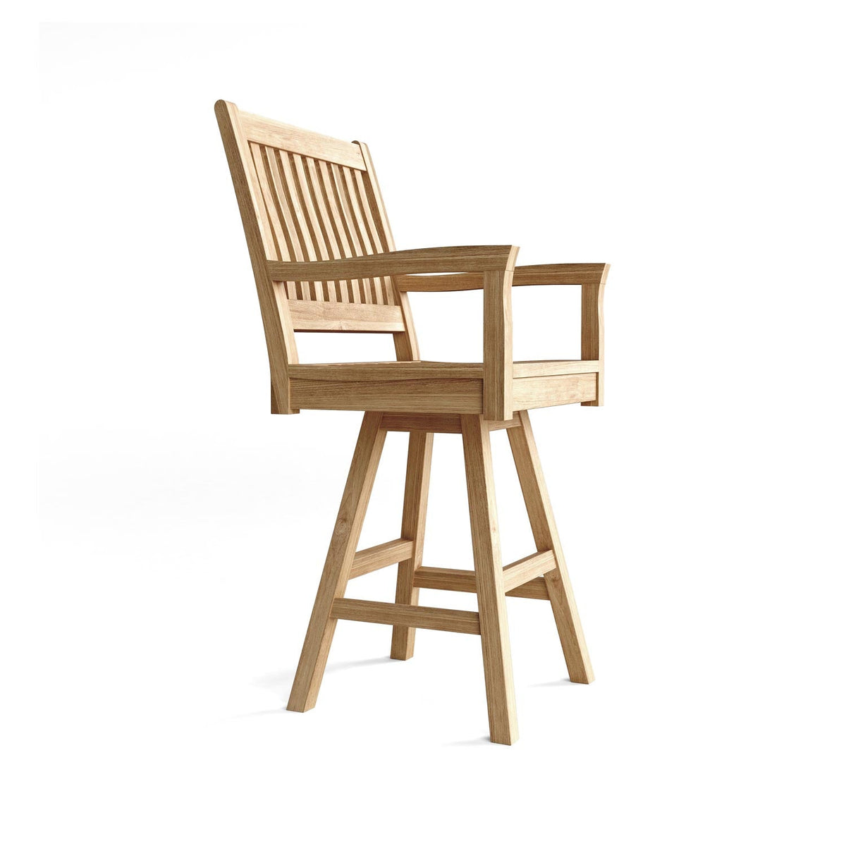 Guillaume Swivel Teak Outdoor Bar Stool