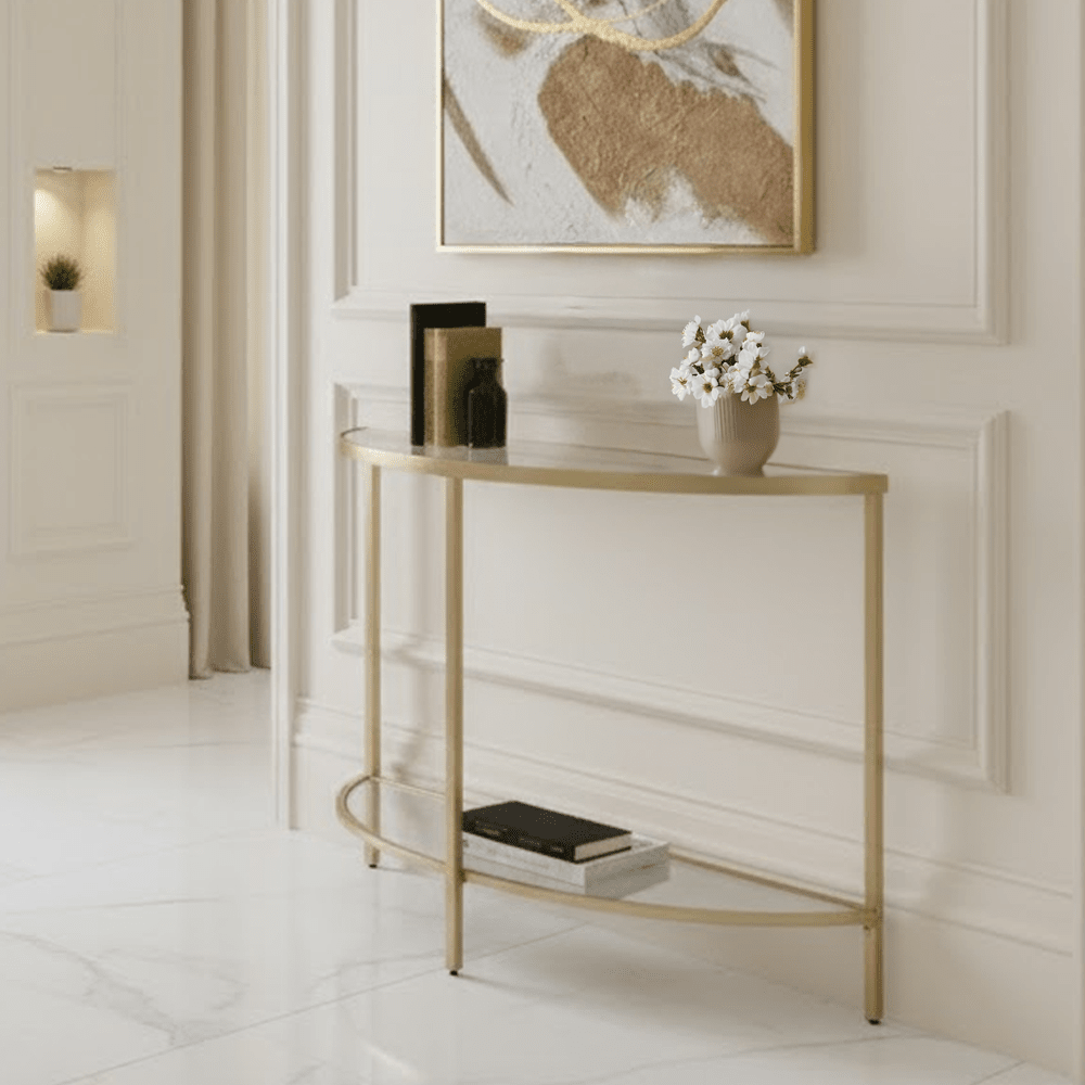 Hamilton Champagne Metal Console Table