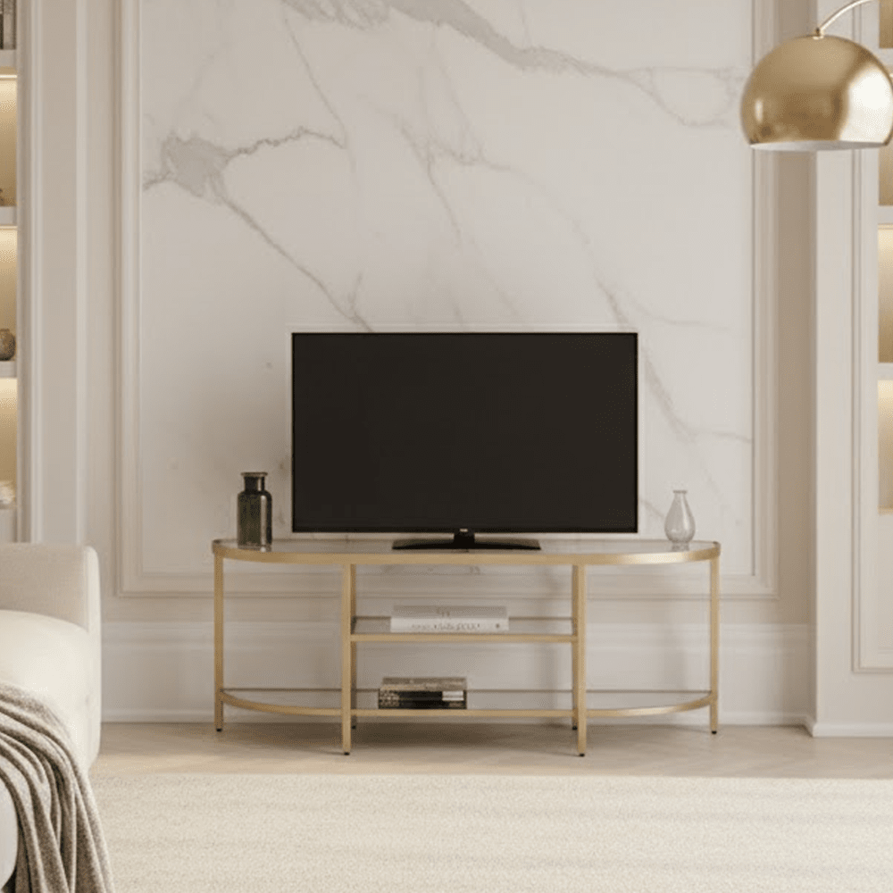 Hamilton Champagne Metal TV Unit