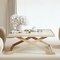 Harrow Lightwash Wood Cross Base Coffee Table
