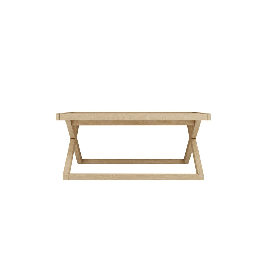 Harrow Lightwash Wood Cross Base Coffee Table