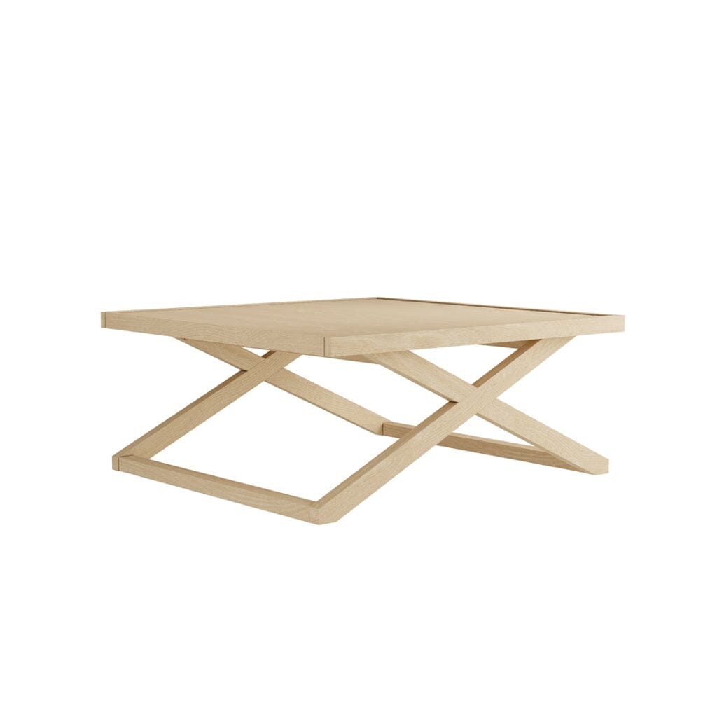 Harrow Lightwash Wood Cross Base Coffee Table