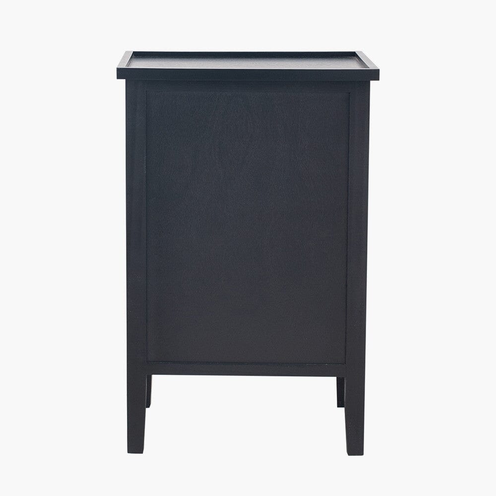 Henrik Black 3 Drawer Bedside Table with Gold Handles