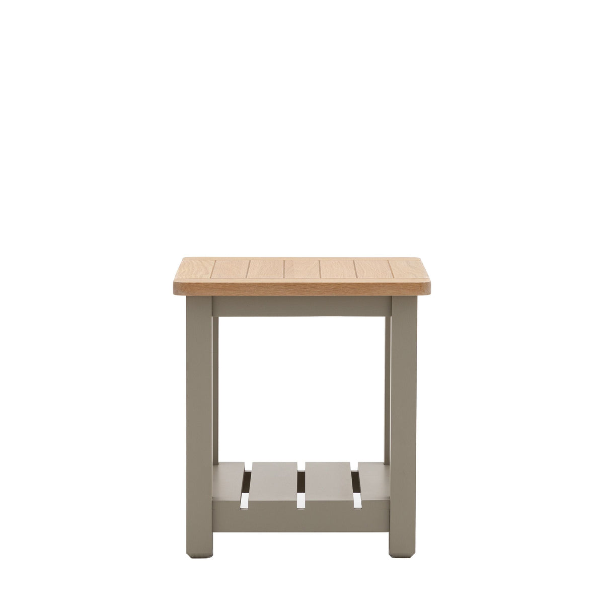 Highclere Sage Green Painted Side Table with Oak Top