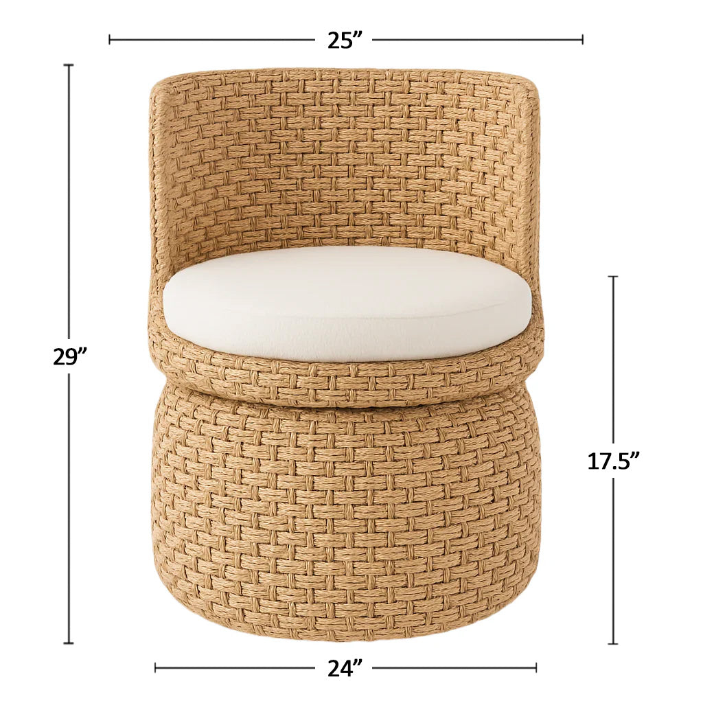 Honfleur Seagrass Swivel Lounge Chair