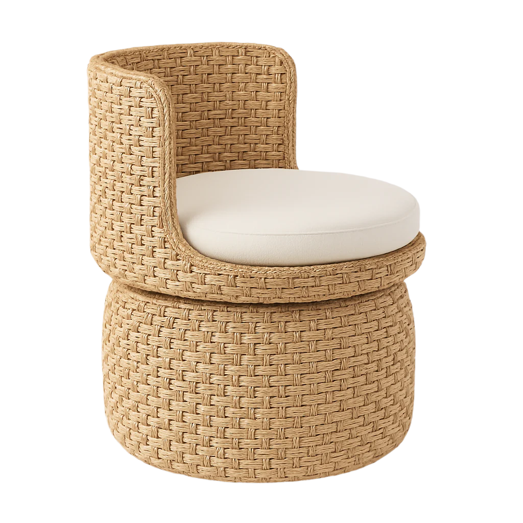 Honfleur Seagrass Swivel Lounge Chair