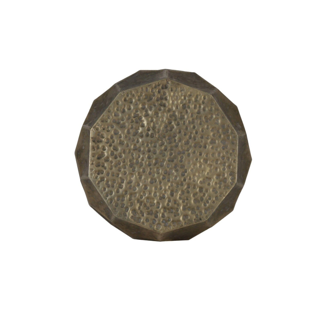 In Stock - Cora Antique Gold Round Side Table