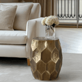 In Stock - Cora Antique Gold Round Side Table