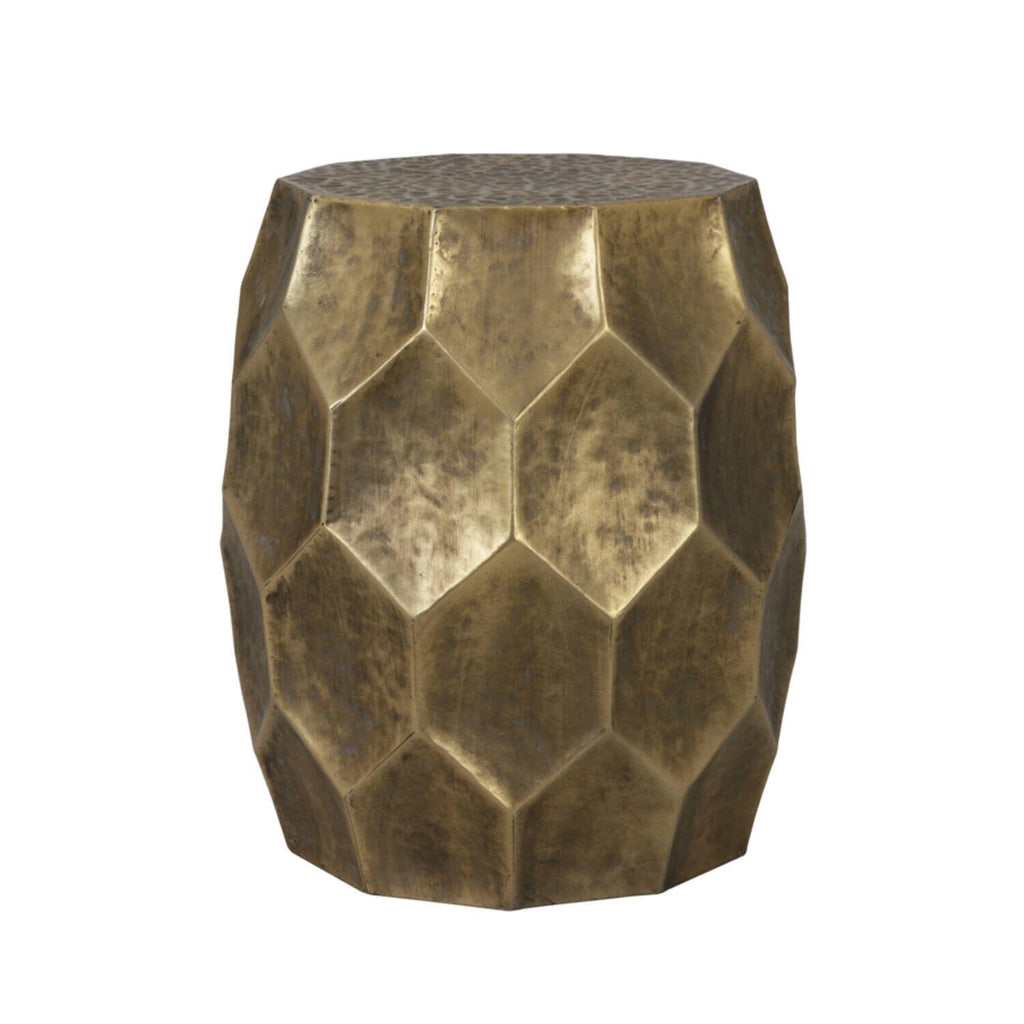 In Stock - Cora Antique Gold Round Side Table
