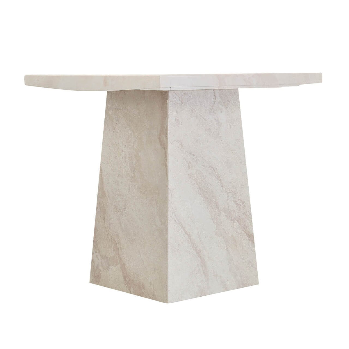 In Stock - Travara Taupe & Cream Marble Side Table