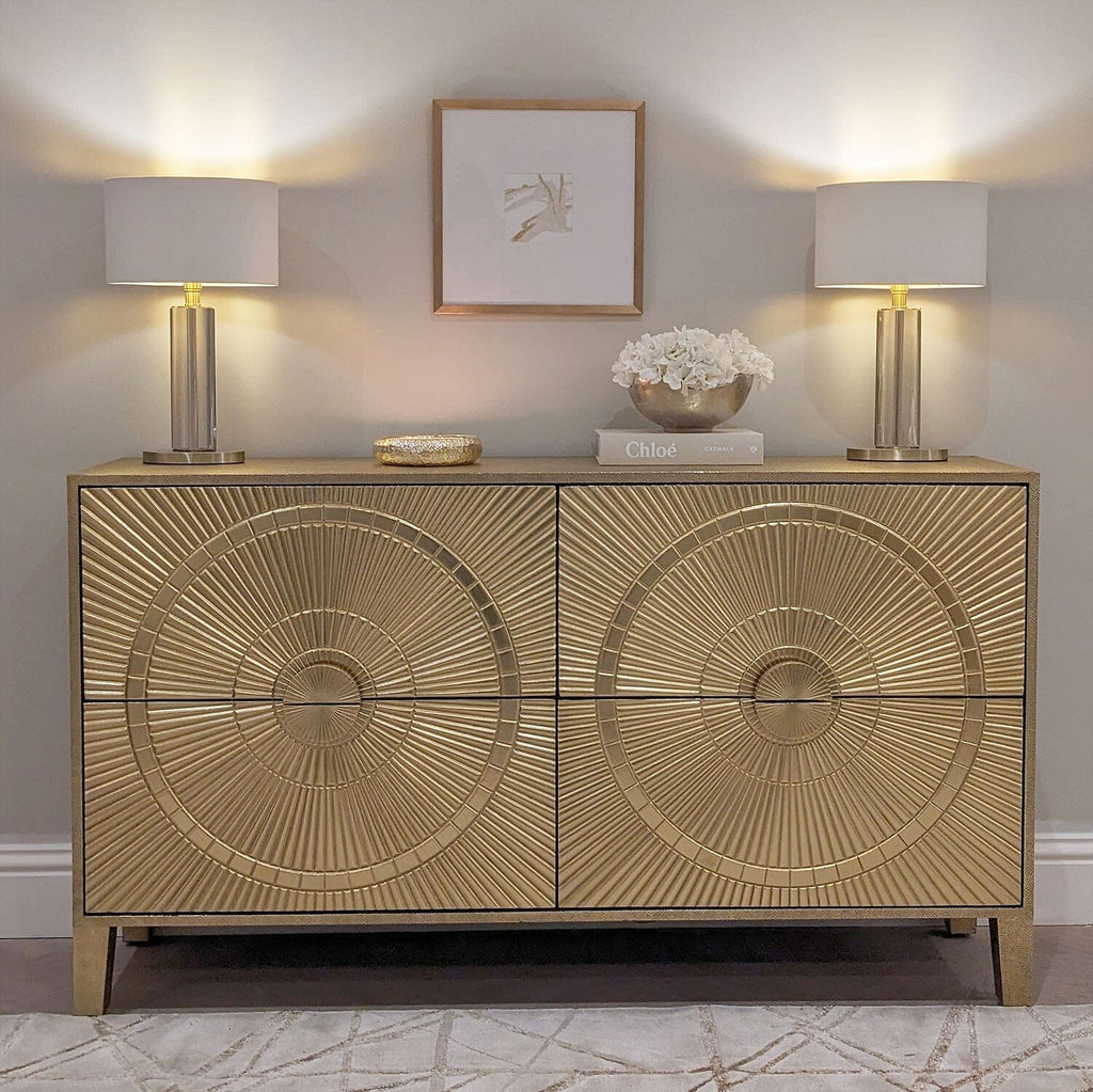 In Stock - Vogue Gold Embossed Premium Metal Sideboard